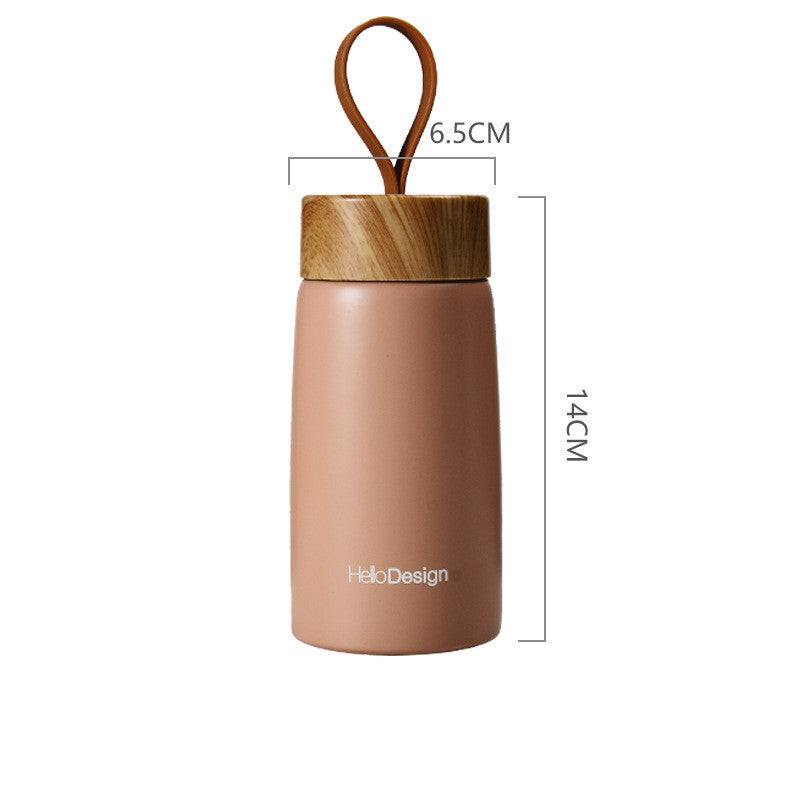 Mini-Gourde Isotherme "L'Urbaine" – Acier Inox 304 & Bouchon Bois (280ml)