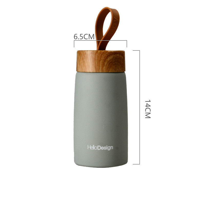 Mini-Gourde Isotherme "L'Urbaine" – Acier Inox 304 & Bouchon Bois (280ml)