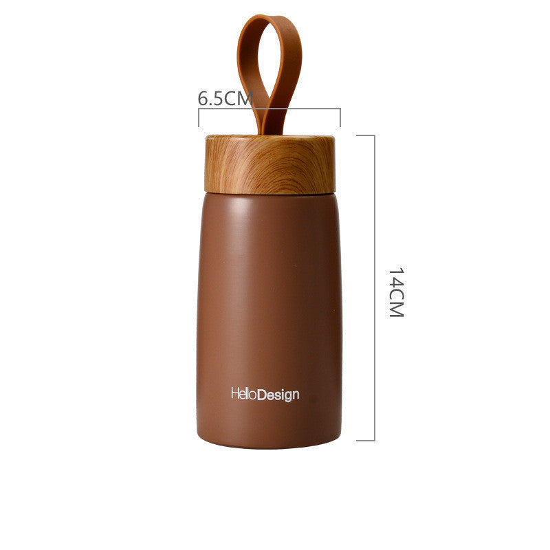Mini-Gourde Isotherme "L'Urbaine" – Acier Inox 304 & Bouchon Bois (280ml)